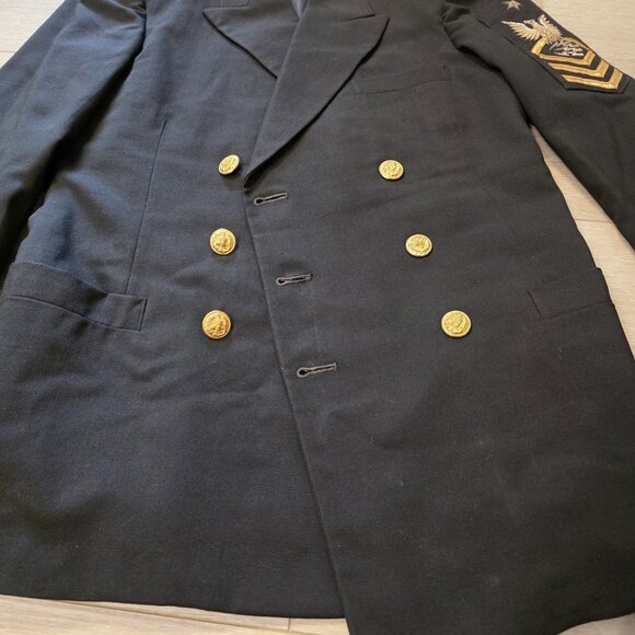 Vtg 60's US Navy Master Chief Petty Officer Dress Dark Blue Jacket READ - Picture 6 of 12